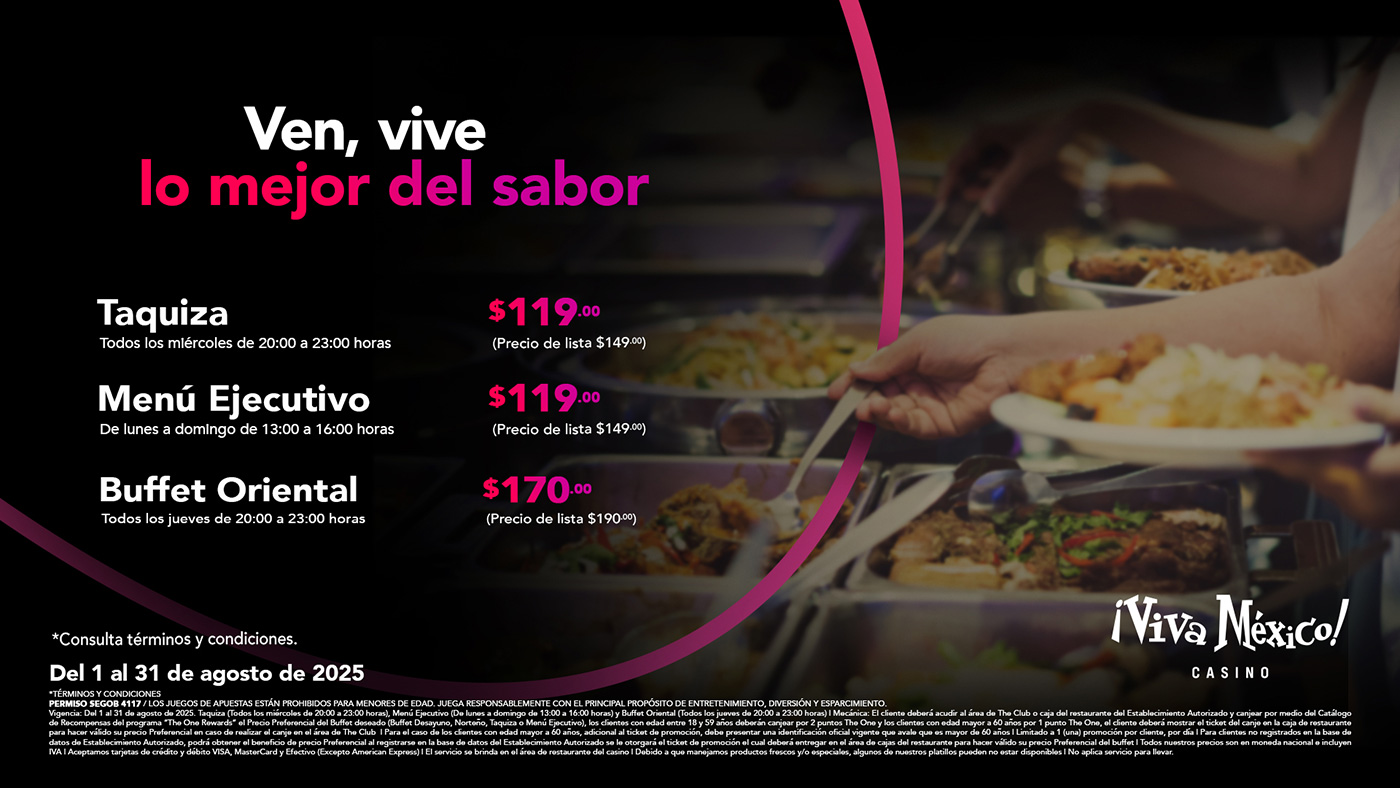 Disfruta tu Buffet ahora a precio preferencial